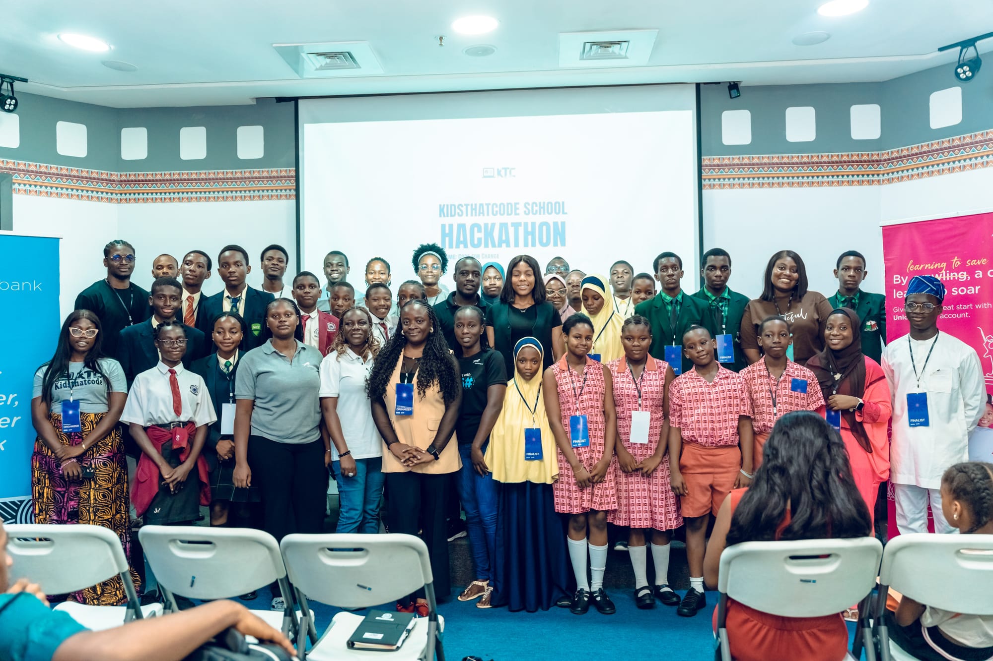 Students, mentors and organisers at the Kidsthatcode School Hackathon